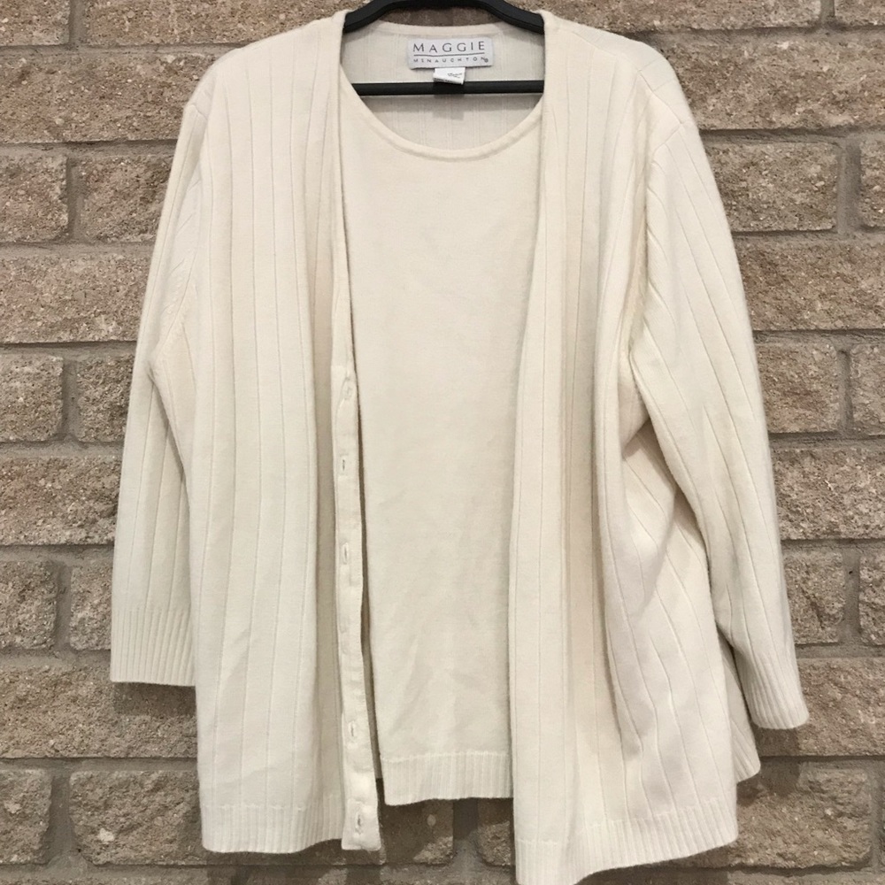 Maggie Mcnaughton Cream Two Piece Sweater